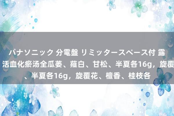 パナソニック 分電盤 リミッタースペース付 露出・半埋込両用形 活血化瘀汤全瓜萎、薤白、甘松、半夏各16g,旋覆花、檀香、桂枝各
