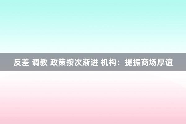 反差 调教 政策按次渐进 机构：提振商场厚谊