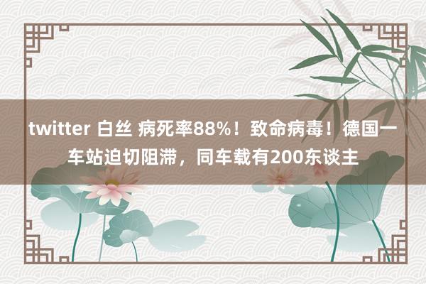 twitter 白丝 病死率88%!致命病毒!德国一车站迫切阻滞,同车载有200东谈主