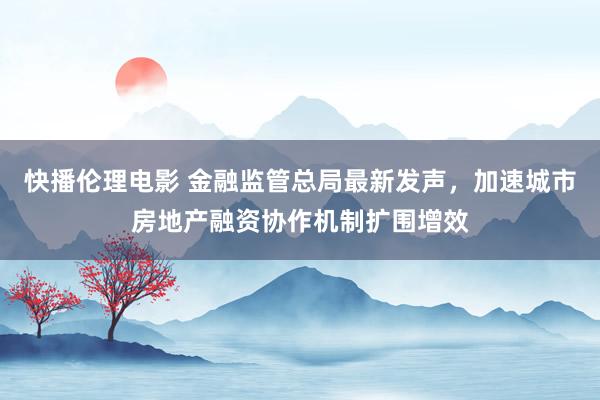 快播伦理电影 金融监管总局最新发声，加速城市房地产融资协作机制扩围增效