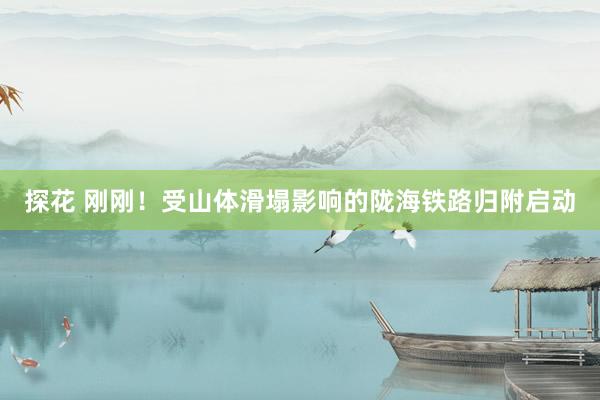 探花 刚刚！受山体滑塌影响的陇海铁路归附启动