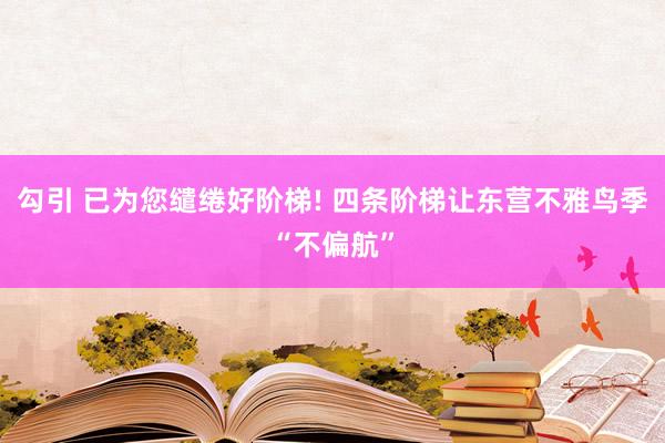 勾引 已为您缱绻好阶梯! 四条阶梯让东营不雅鸟季“不偏航”
