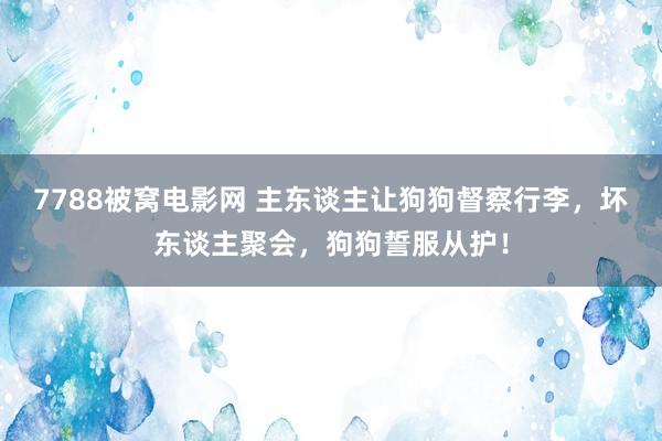 7788被窝电影网 主东谈主让狗狗督察行李，坏东谈主聚会，狗狗誓服从护！