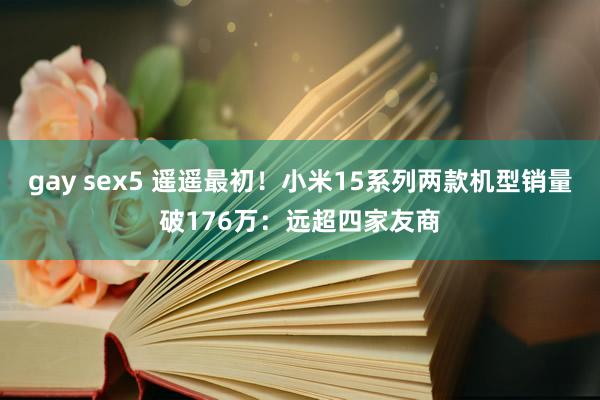 gay sex5 遥遥最初！小米15系列两款机型销量破176万：远超四家友商
