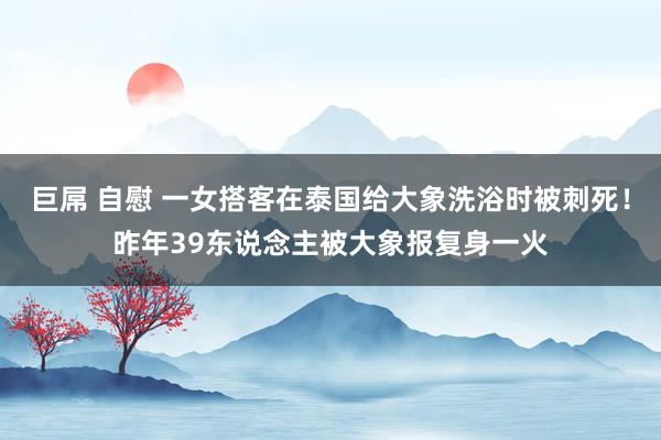 巨屌 自慰 一女搭客在泰国给大象洗浴时被刺死！昨年39东说念主被大象报复身一火