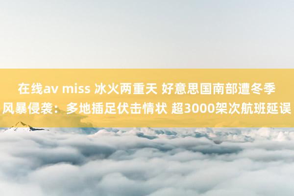 在线av miss 冰火两重天 好意思国南部遭冬季风暴侵袭：多地插足伏击情状 超3000架次航班延误