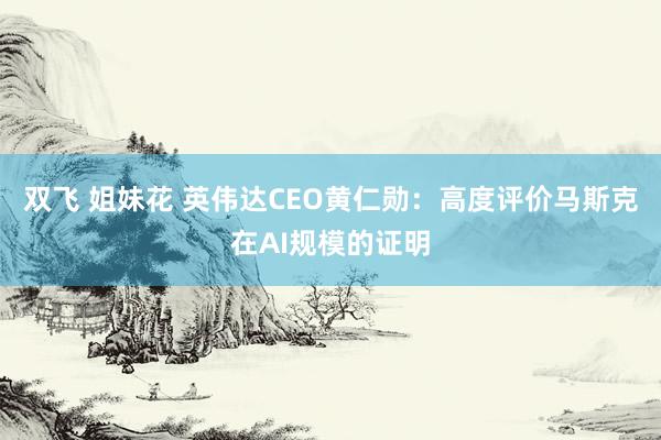 双飞 姐妹花 英伟达CEO黄仁勋：高度评价马斯克在AI规模的证明