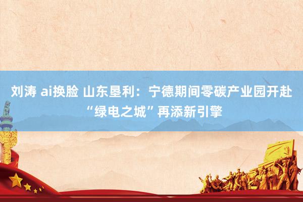刘涛 ai换脸 山东垦利：宁德期间零碳产业园开赴 “绿电之城”再添新引擎