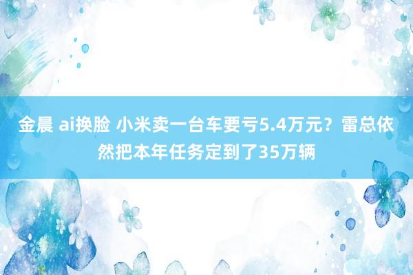 金晨 ai换脸 小米卖一台车要亏5.4万元？雷总依然把本年任务定到了35万辆