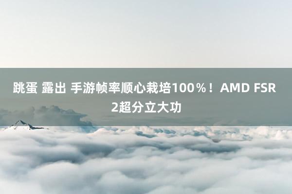 跳蛋 露出 手游帧率顺心栽培100％！AMD FSR 2超分立大功