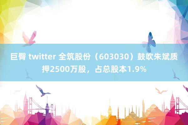 巨臀 twitter 全筑股份（603030）鼓吹朱斌质押2500万股，占总股本1.9%