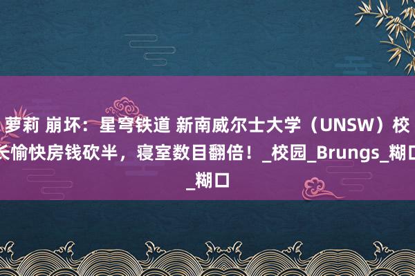 萝莉 崩坏：星穹铁道 新南威尔士大学（UNSW）校长愉快房钱砍半，寝室数目翻倍！_校园_Brungs_糊口