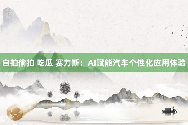 自拍偷拍 吃瓜 赛力斯：AI赋能汽车个性化应用体验
