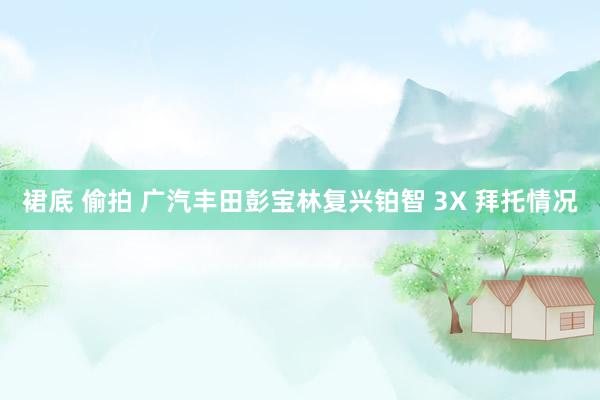 裙底 偷拍 广汽丰田彭宝林复兴铂智 3X 拜托情况