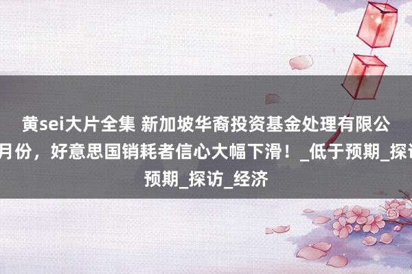 黄sei大片全集 新加坡华裔投资基金处理有限公司：四月份，好意思国销耗者信心大幅下滑！_低于预期_探访_经济