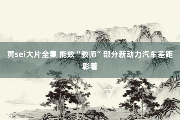 黄sei大片全集 能效“教师”部分新动力汽车差距彰着