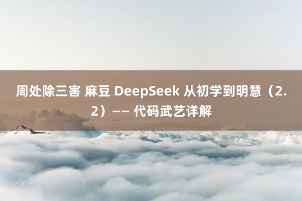 周处除三害 麻豆 DeepSeek 从初学到明慧（2.2）—— 代码武艺详解
