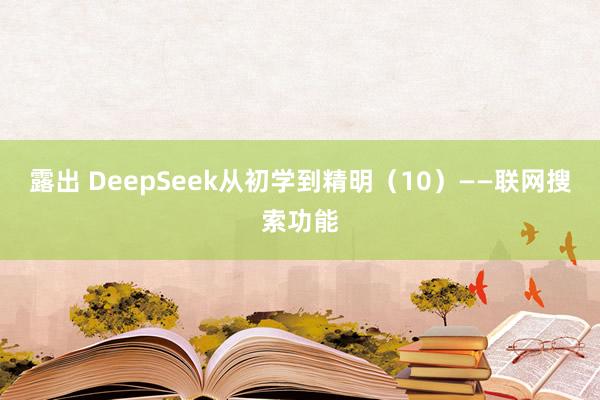 露出 DeepSeek从初学到精明（10）——联网搜索功能