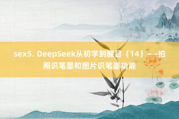 sex5. DeepSeek从初学到醒目（14）——拍照识笔墨和图片识笔墨功能